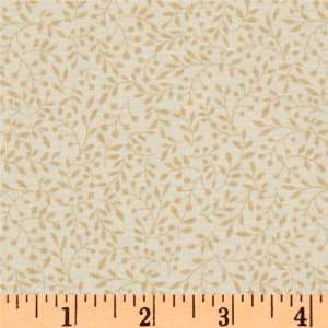  44 Wide Simple Stitches Vines Cream Fabric By The Yard 