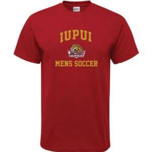 IUPUI Jaguars Cardinal Red Mens Soccer Arch T Shirt