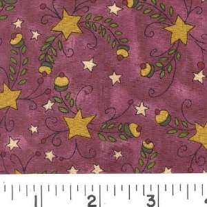 45 Wide STARBERRY   PURPLE Fabric By The Yard Arts 