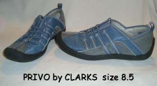   BY CLARKS LACE UP ATHLETIC WALKING FLATS SIZE 8.5 BLUE GRAY  