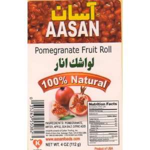 AASAN Pomegranate Fruit Roll (Lavashak Anar) 4 oz   Pack of 6  