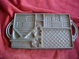   John Wright Cast Iron Gingerbread House Mold Christmas Cookie Cottage