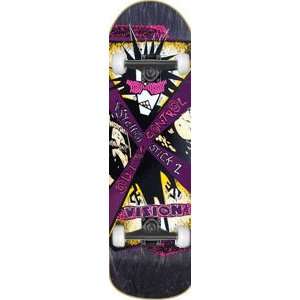  Vision Psycho Stick #2 Complete Skateboard   10 Blk/Purple 