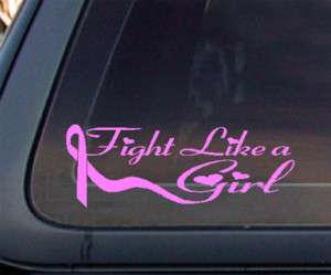 Pink Ribbon Fight Like a GIRL Breast Cancer Car Decal  