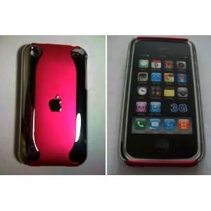 Apple iPhone Dual 2 Tone Dark Chrome / Hot Pink Hard Back Case Cover 