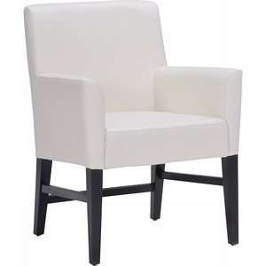  Sunpan Modern Home   Fitzroy Armchair in White Leather 