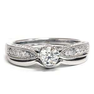   Real Vintage Antique Diamond Engagement Wedding Ring Filigree Jewelry