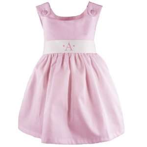  personalized pink pique dress   white sash