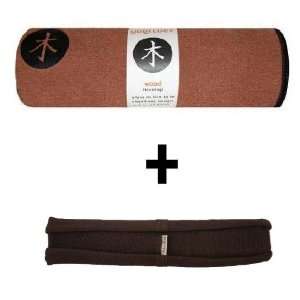 Wood yogitoes® mat size SKIDLESS® yoga towel + dark chocolate brown 