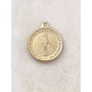  Gold Filled Catholic Miraculous Mary Medal Round Petite 