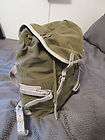 LEATHER AND CANVAS MILITARY BACKPACK RUCK WITH LEATHER BEDROLL STRAPS 