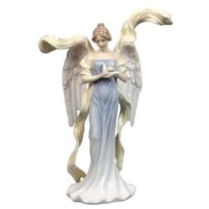  Angel with Dove in Blue Dress Porcelain Sculpture