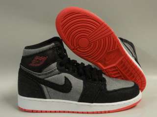 Nike Jordan 1 Canvas High Black Pink Sneakers Kids 5  