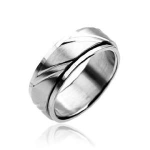    316L Stainless Steel Diacut Spinning Ring   Size 9 13, 10 Jewelry