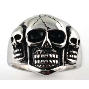  Stainless Steel Casting Ring   3  Skull   Size  9 
