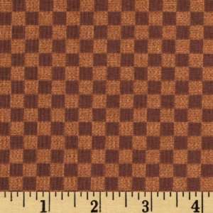  44 Wide Animal Parade Checkerboard Brown Fabric By The 