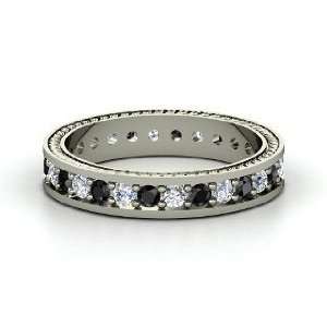  Anisha Ring, Palladium Ring with Diamond & Black Diamond 