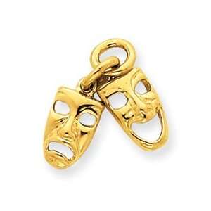  14k Comedy Tragedy Charm   Measures 14.5x13.9mm 