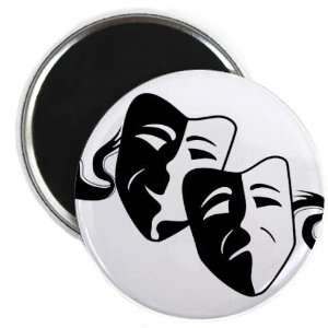 COMEDY TRAGEDY Drama Masks on White Funny 2.25 inch Fridge Magnet