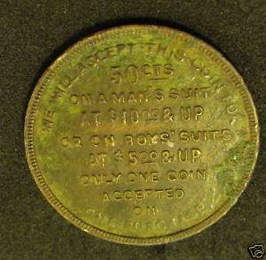 VINTAGE 1915 ANDERSONS AKRON OHIO DISCOUNT TOKEN  