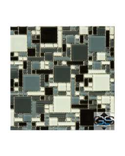 Art Deco Glass Mosaic Tile 12x12   Tuxedo Blend, Lot  