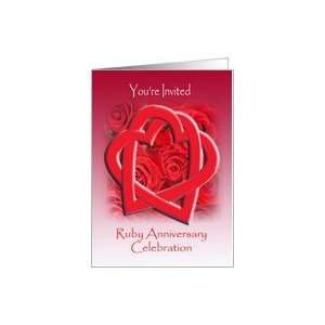  Ruby Wedding Anniversary Party Invitation Card Card 