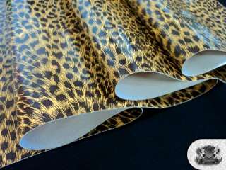 Cheetah YELLOW CHOCOLATE Vinyl Upholstery Fabric BTY  