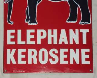 ESSO ELEPHANT KEROSENE VINTAGE PORCELAIN ENAMEL SIGN C1940 RARE MINT 