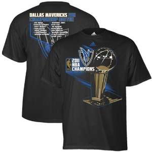   2011 NBA Champions Elevate Roster T Shirt   Black