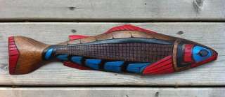 FIRST NATIONS FINE CARVING SALMON RON ALECK 1992  