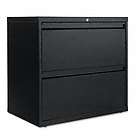 Alera Two Drawer Lateral File Cabinet, 36w x 19 1/4d x 29h, Black