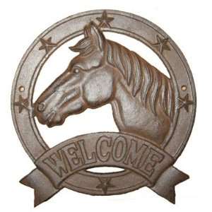  Cast Iron Horse Head Welcome Sign 
