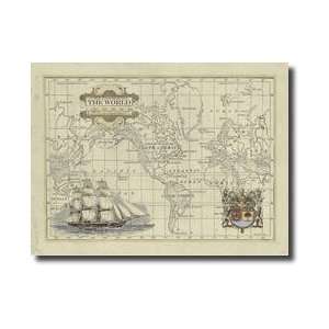  Antique Map Of The World Giclee Print
