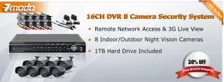 ZMODO 16CH CCTV Outdoor Security Camera DVR System 1TB  