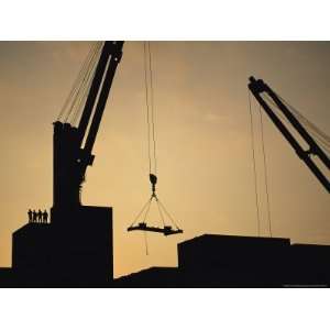  Silhouette of Cranes and Workers at the Port of Antofagasta 