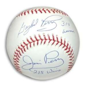  Gaylord Perry Jim Perry Signed Baseball Inscribed 