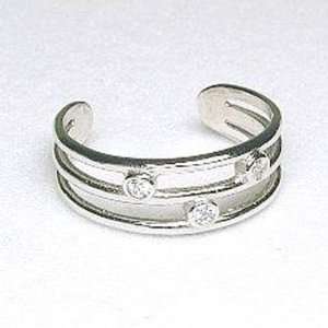  Scattered CZ Toe ring   JewelryWeb Jewelry