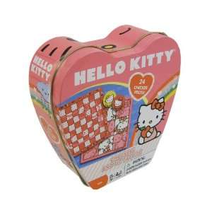  HELLO KITTY 24pc Checkers & Tic Tac Toe Game Set in Metal 
