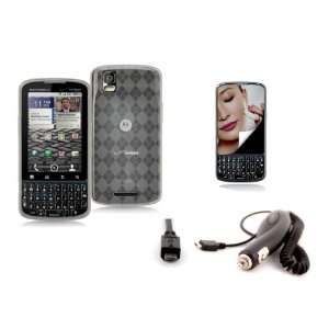  Motorola Droid Pro A957 TPU / Gummy Case   with Checker 