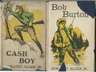 Two books by Horatio Alger, Jr. Cash Boy & Bob Burton Dust Jackets 