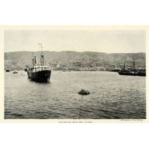   Ocean Port Sailing Chilean   Original Halftone Print