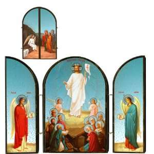  Resurrection of Christ Triptyche Icon, Orthodox Icon 