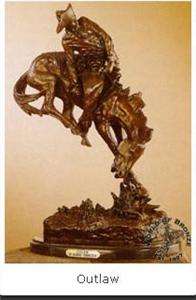 OUTLAW by Frederic Remington Bronze Handcast Statue Sculpture w 