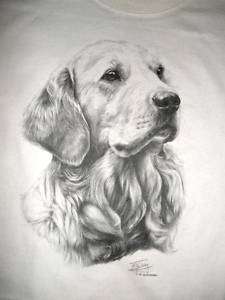 Golden Retriever Pen & Ink Design Dog Breed T Shirt  