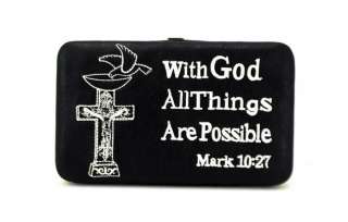   Cross Bible Vs With God all Things are Possible Flat Wallet  