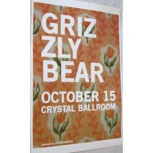   Grizzly Bear Poster   Flyer Veckatimest Concert Tour