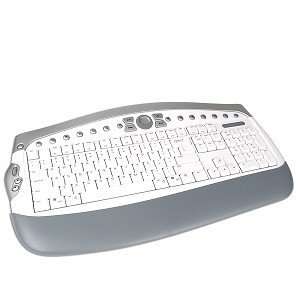  USB Wireless Keyboard & Mouse Kit for Mac/PC (White/Silver 
