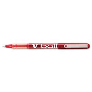  Vball Liquid Ink Roller Ball Pen, Extra Fine Point, Red 