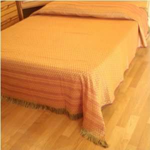 Geometrical Flowers Bedspread   Orange 