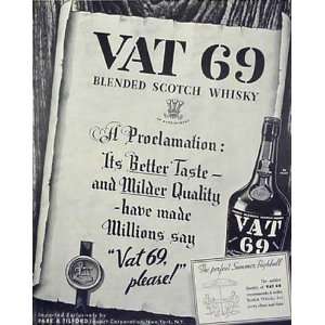  Vat 69 Scotch Whisky Ad from 1937